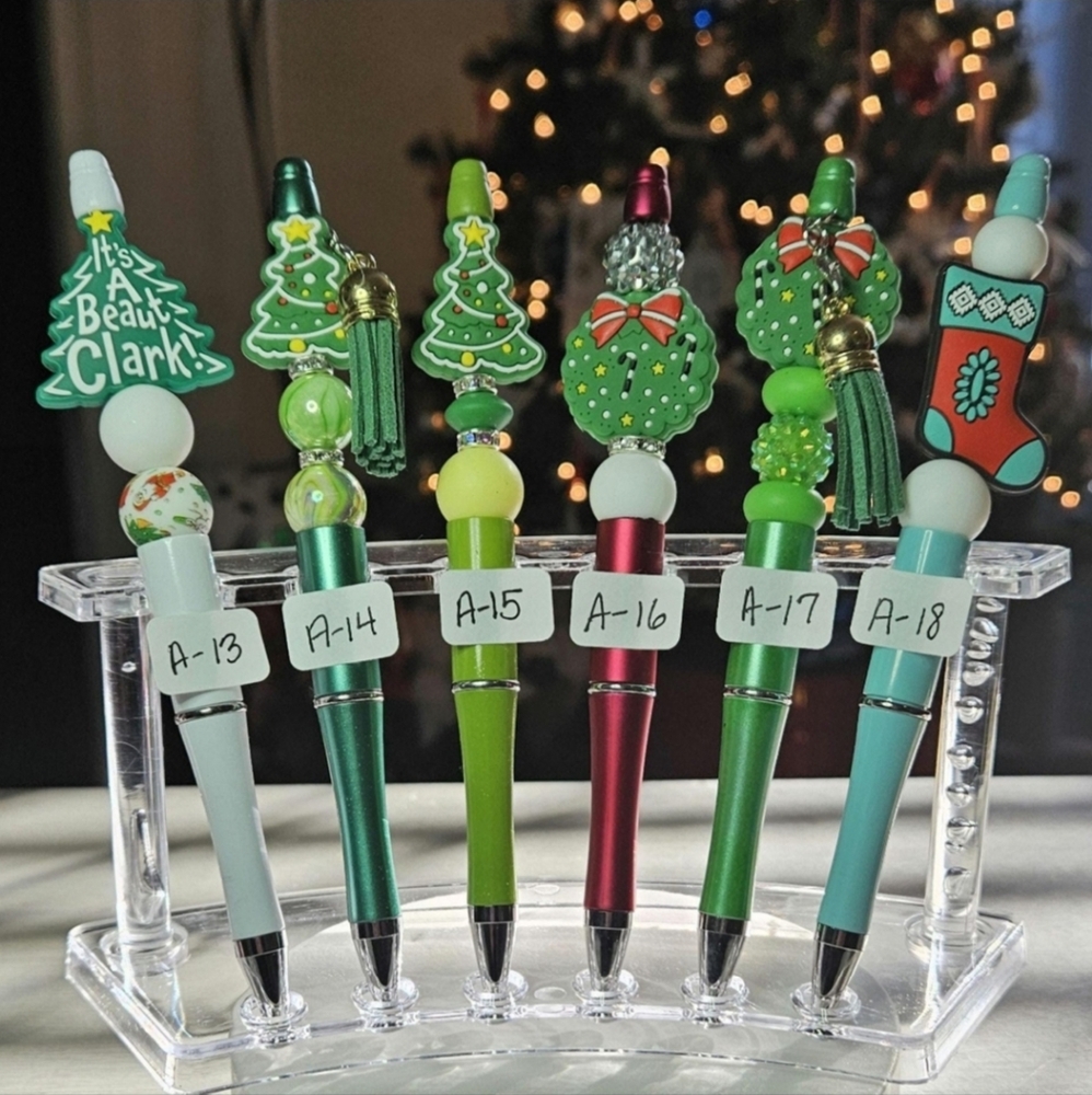 Pack of 6 Decorative Beaded Twist Pens